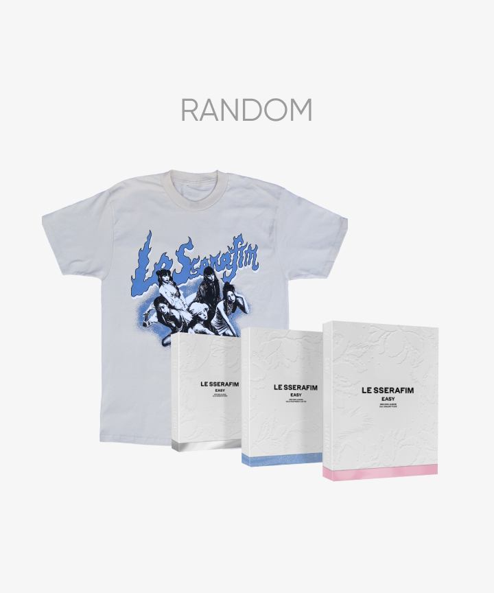 LE SSERAFIM | EASY Album (Random) + S/S T-Shirt (Cream) SET