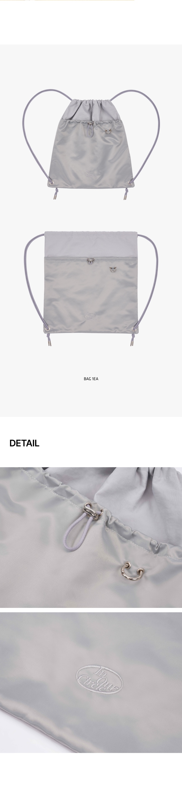 [INOURCIRCLE] WINNER DRAWSTRING BACKPACK 2 detail