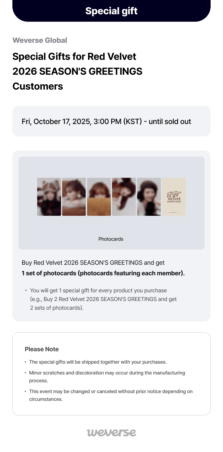 Red Velvet 2026 Season's Greetings 0 detail