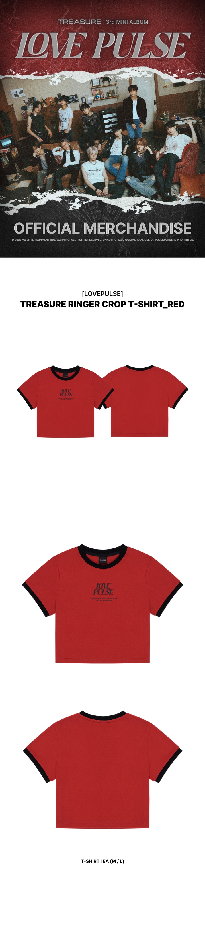 [LOVEPULSE] TREASURE RINGER CROP T-SHIRT_RED 0 detail