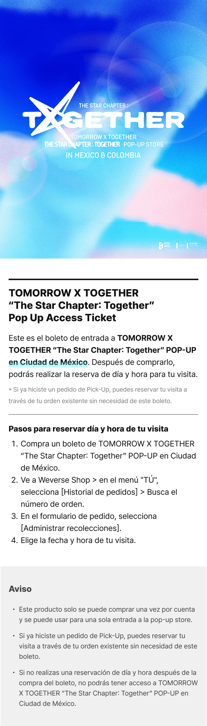 The Star Chapter: Together POP UP in Mexico City Access Ticket 0 detail