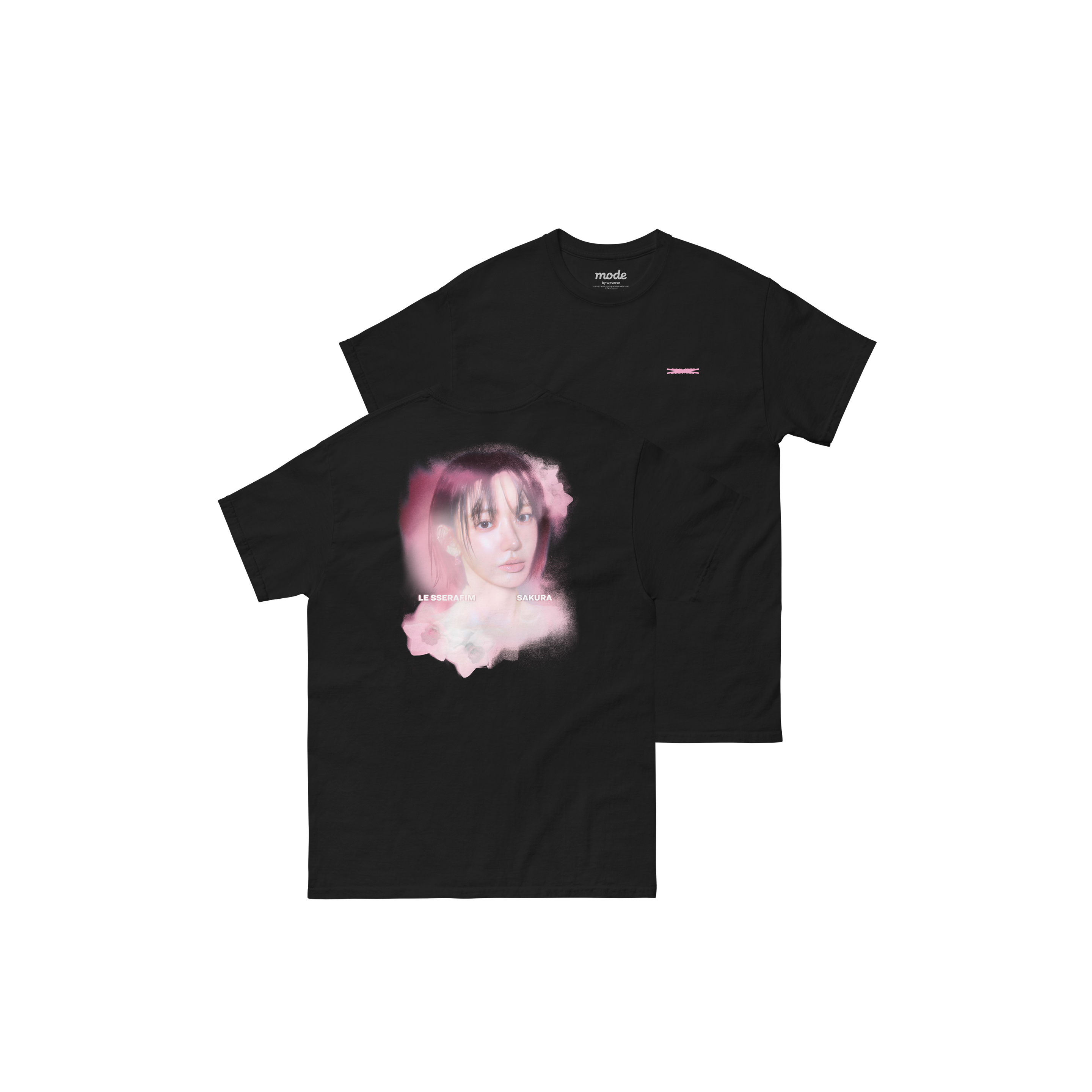 LE SSERAFIM | [SAKURA] Flower Portrait S/S Tee (Black)