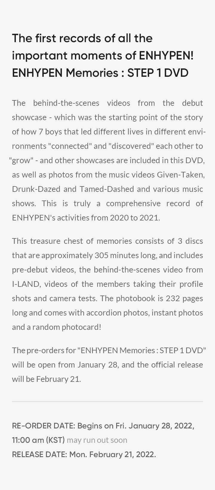 PIECES OF MEMORIES & Memories : STEP 1 DVD 7 detail