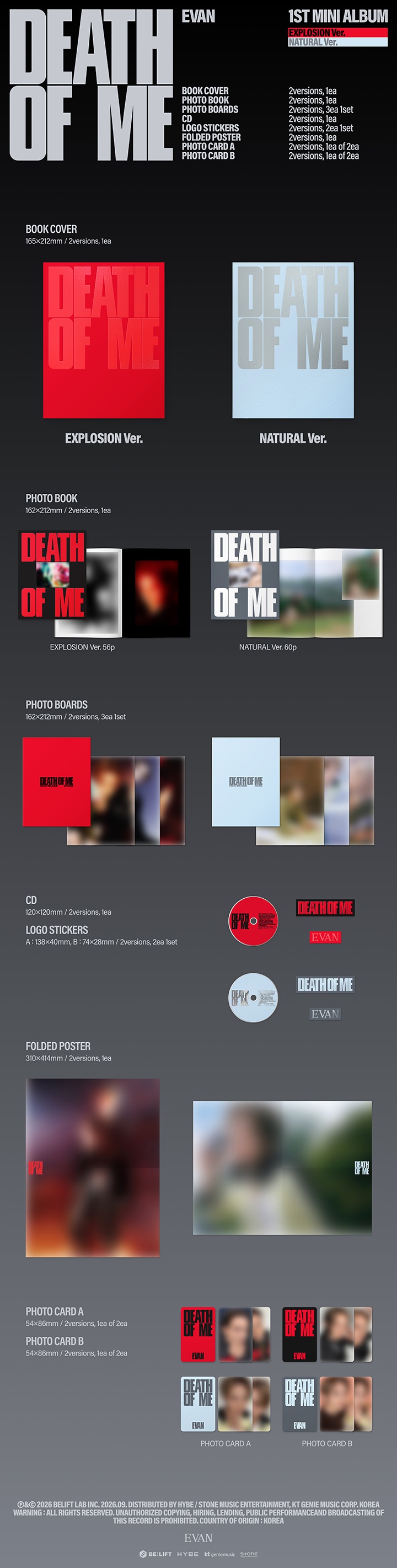 1st Mini Album 'DEATH OF ME' (Random) 1 detail