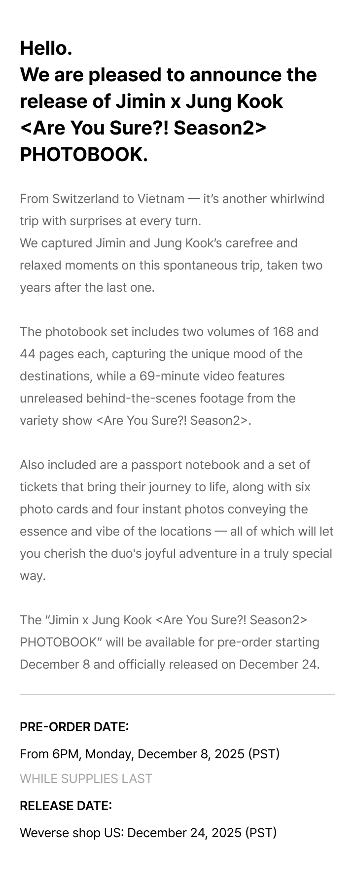 Jimin x Jung Kook <Are You Sure?! Season2> PHOTOBOOK 2 detail