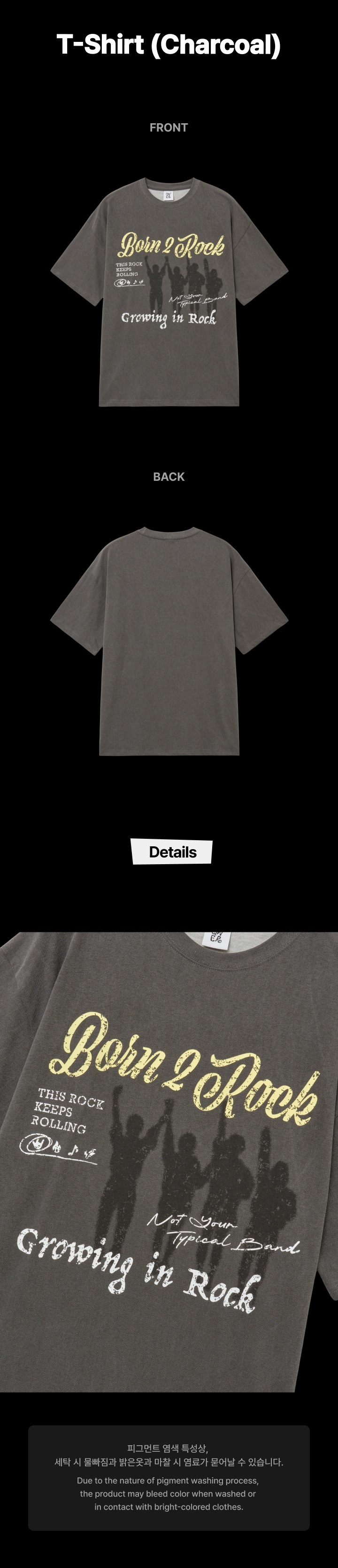 T-Shirt (Charcoal) 2 detail