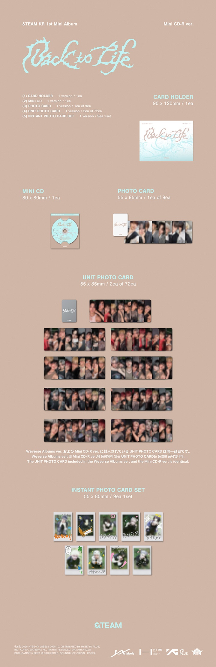 KR 1st Mini Album 'Back to Life' Photocard Box (Mini CD-R ver.) 0 detail