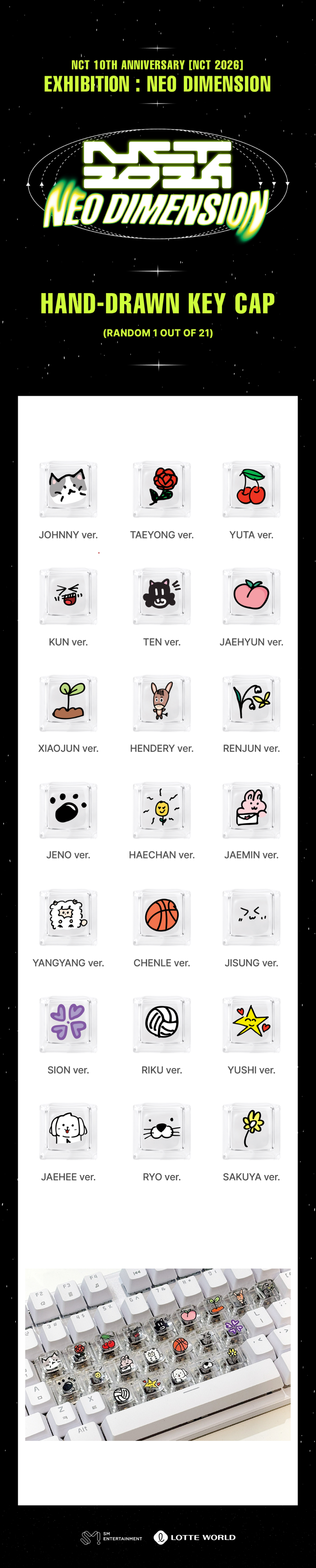 NCT 127 NEO DIMENSION Hand-drawn Key Cap