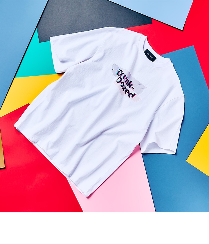 [BORDER : CARNIVAL] T-SHIRT DRUNK DAZED (white) 2 detail