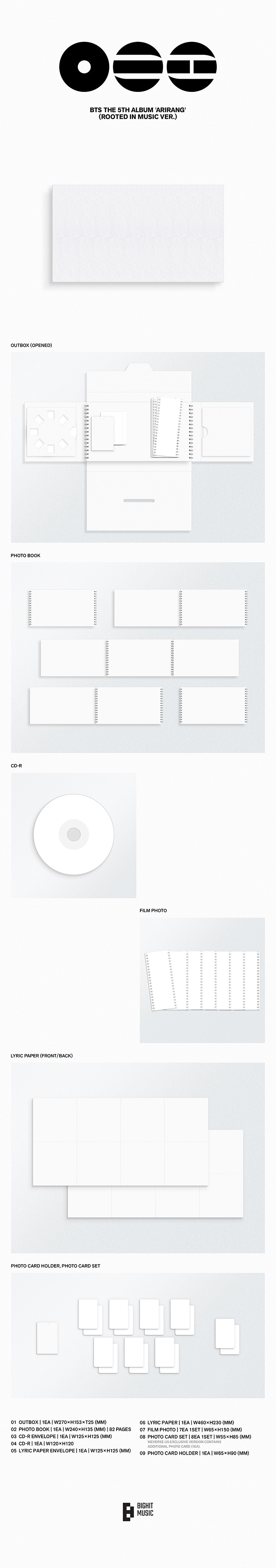 BTS | BTS The 5th Album 'ARIRANG' (Rooted in Music Ver.) CD