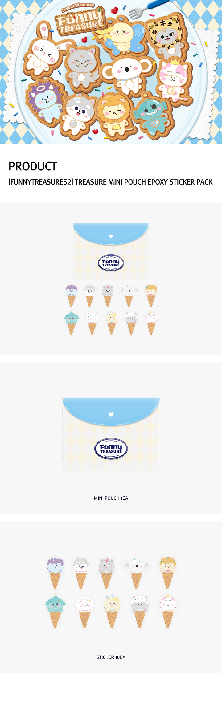 [FUNNYTREASURES2] TREASURE MINI POUCH EPOXY STICKER PACK 0 detail