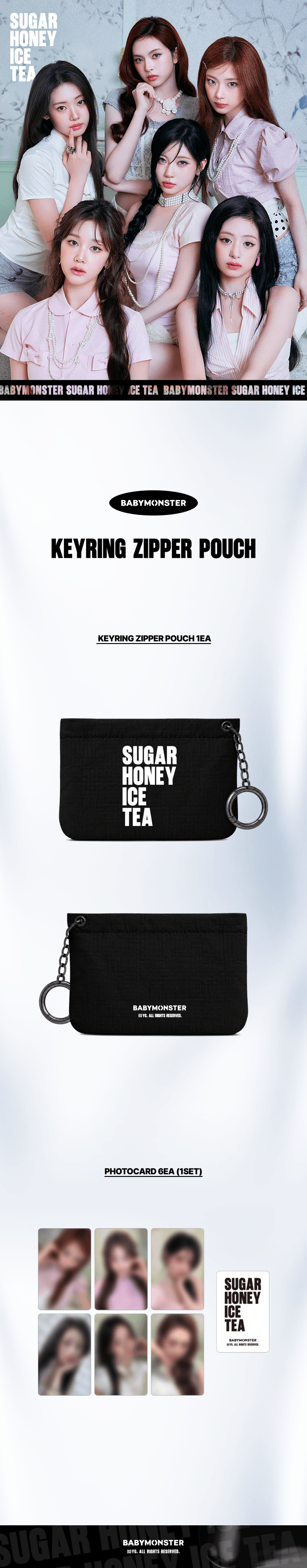[SUGARHONEY] BABYMONSTER KEYRING ZIPPER POUCH 1 detail