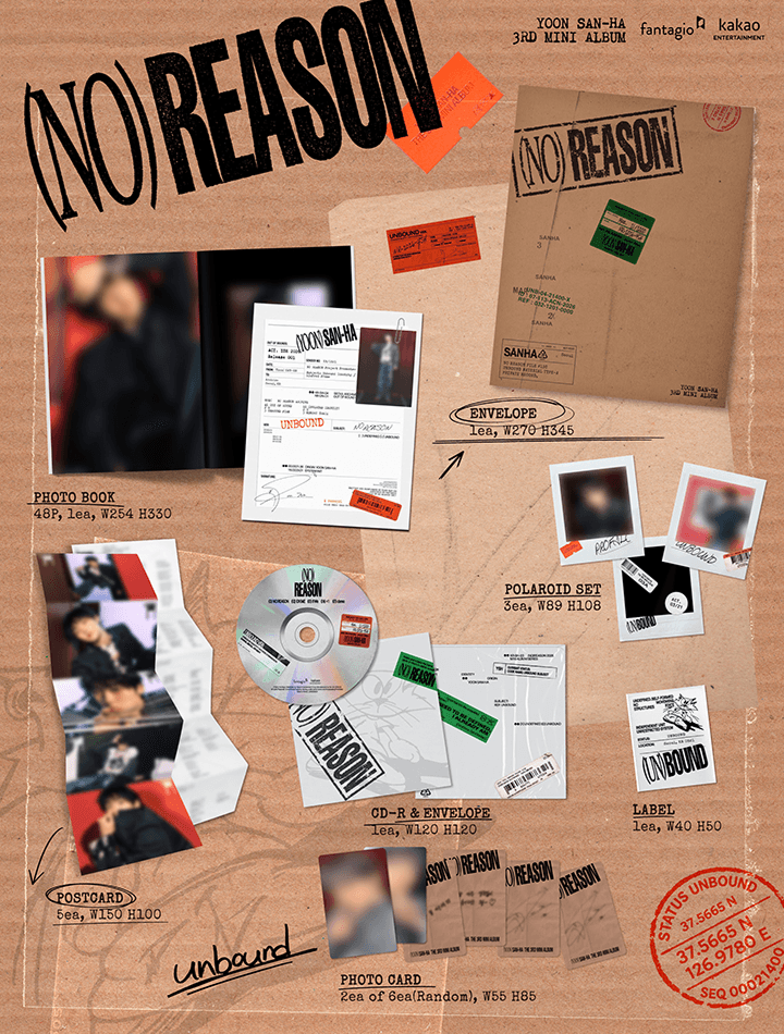 **YOON SAN-HA - 3rd Mini Album [NO REASON] (Random)** — authentic K-POP merch sold by BYIT KPOP, fast worldwide shipping PHOTOCARD PHOHOCARD MARKET PHOCA  - 100% authentic KPOP Goods by **BYIT KPOP** (Lightstick, Album, Keyring, Photo Card, MD, Figure etc KPOP Merch) - Worldwide shipping, Safe and Fast delivery guaranteed (официальный лайтстик, фанлайт, кей-поп мерч) — authentic K-POP goods (официальный мерч) sold by BYIT KPOP, worldwide shipping (доставка по всему миру)