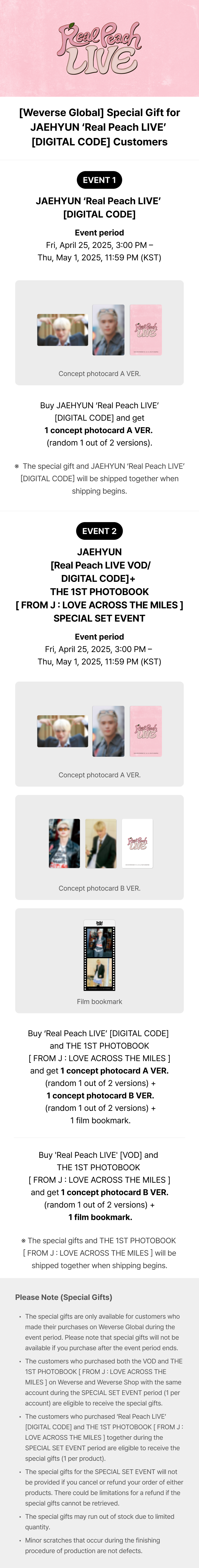 JAEHYUN ‘Real Peach LIVE’ [DIGITAL CODE+PINK DISC] 0 detail