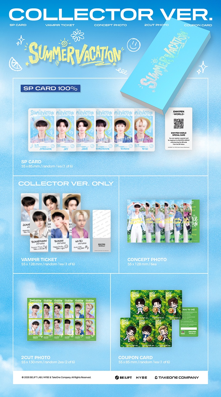 [ENHYPEN WORLD COUPON CARD COLLECTION] SUMMER VACATION COLLECTOR ver. 0 detail