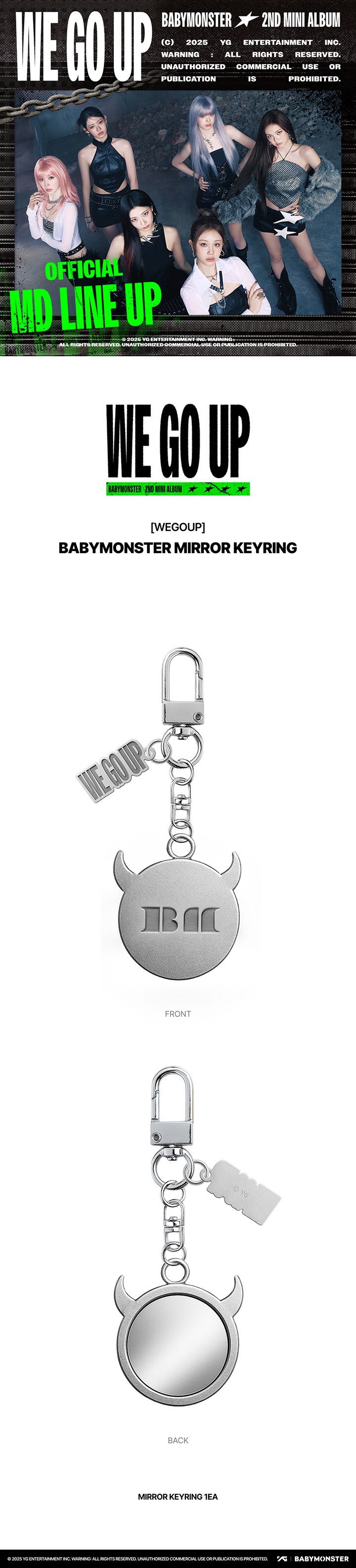 [WEGOUP] BABYMONSTER MIRROR KEYRING 0 detail