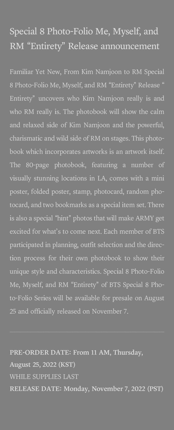 Special 8 Photo-Folio Me, Myself, and RM ‘Entirety’ 2 detail