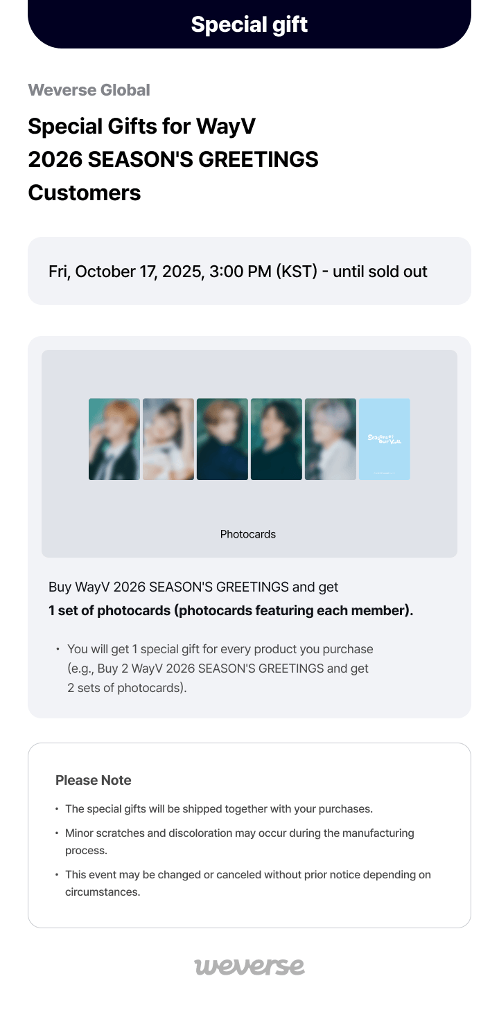 WayV 2026 Season's Greetings 0 detail