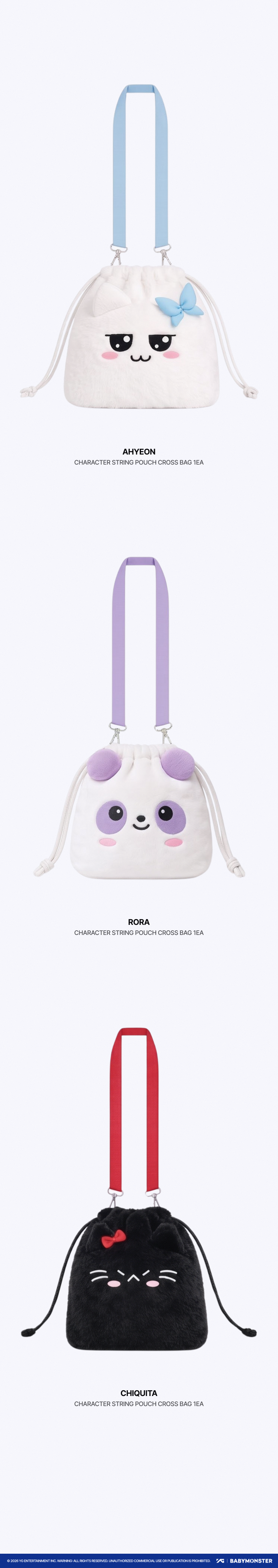 [CHOOMTOUR] BABYMONSTER CHARACTER STRING POUCH CROSS BAG 2 detail