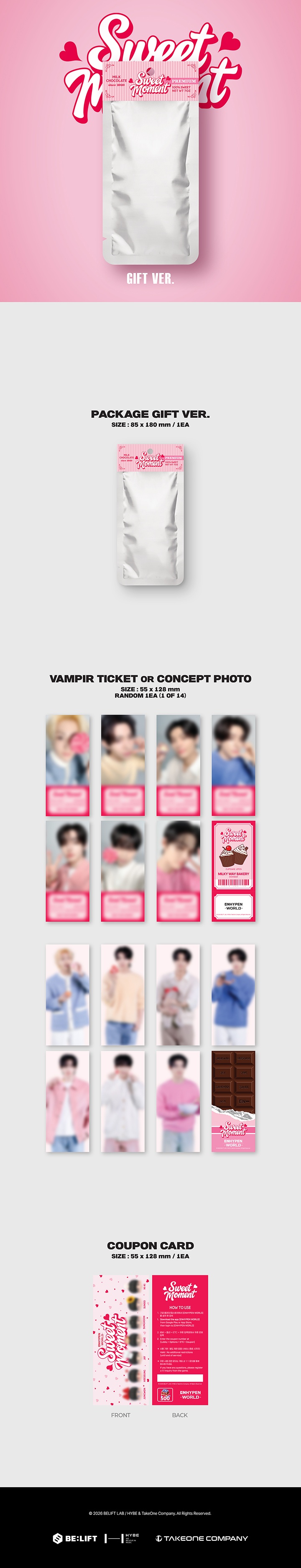 [ENHYPEN WORLD COUPON CARD COLLECTION] SWEET MOMENT GIFT ver 1 detail