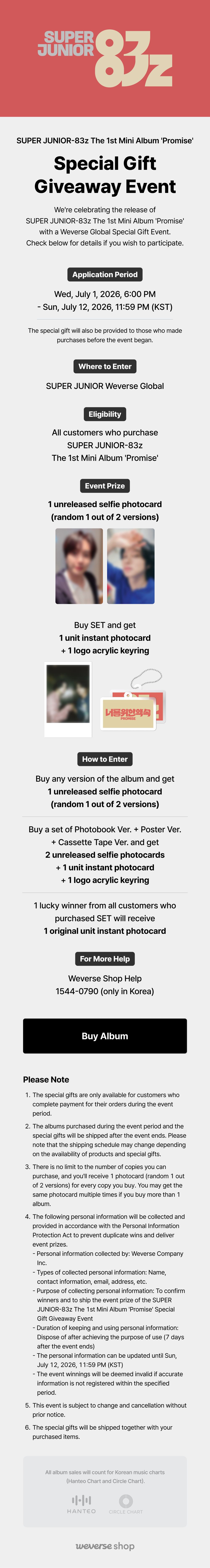 Weverse Global] SUPER JUNIOR-83z The 1st Mini Album [Promise