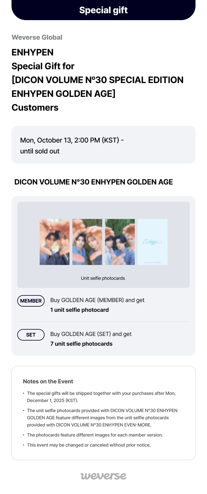 DICON VOLUME N°30 ENHYPEN GOLDEN AGE (SUNOO) 0 detail