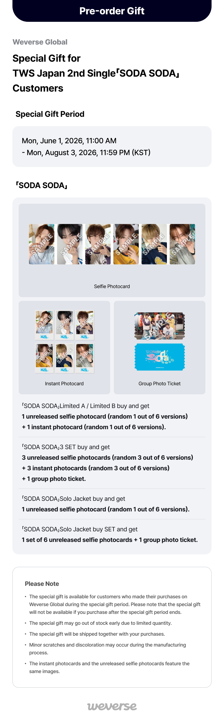 Weverse Global] Special Gift for TWS Japan 2nd Single「SODA SODA