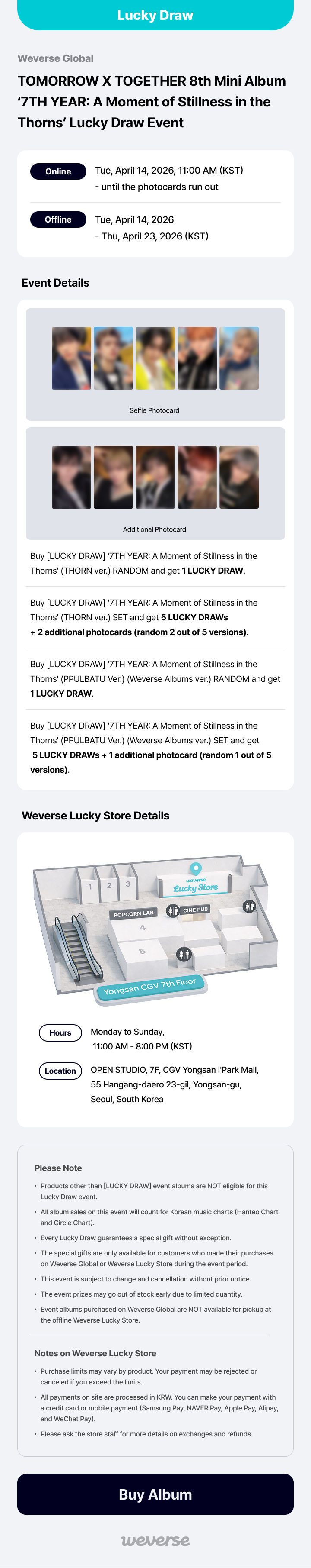 Weverse Global] TOMORROW X TOGETHER 8th Mini Album '7TH YEAR: A