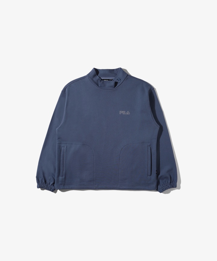 NOW ON Mock-neck sweatshirts_Night shadow Blue_0