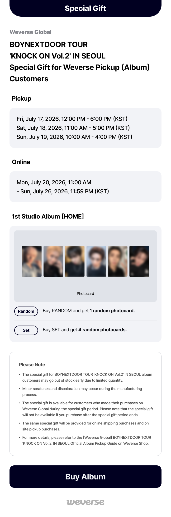 BOYNEXTDOOR TOUR 'KNOCK ON Vol.2' IN SEOUL Special Gift for