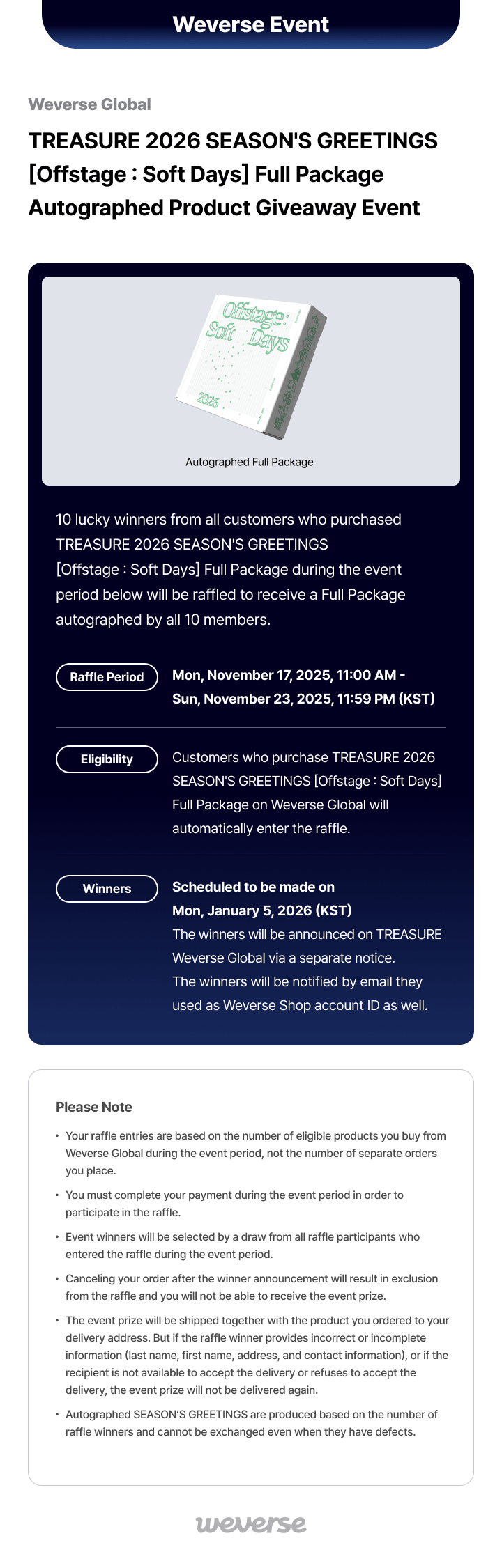 TREASURE 2026 SEASON'S GREETINGS [Offstage : Soft Days] Full Package  4 detail