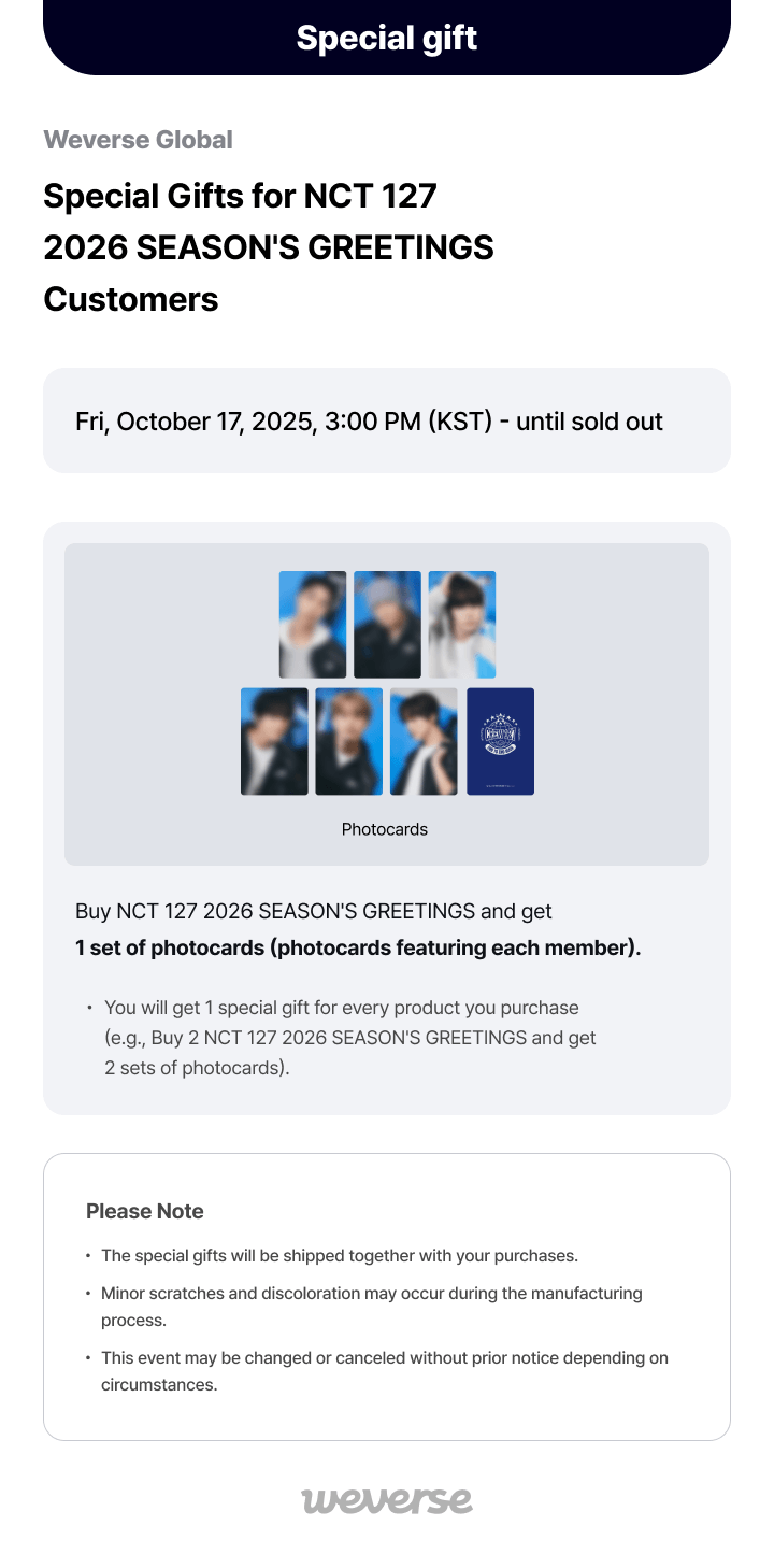 NCT 127 2026 Season's Greetings 0 detail