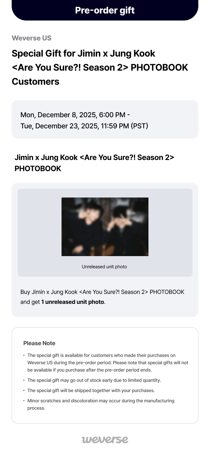 Jimin x Jung Kook <Are You Sure?! Season2> PHOTOBOOK 0 detail