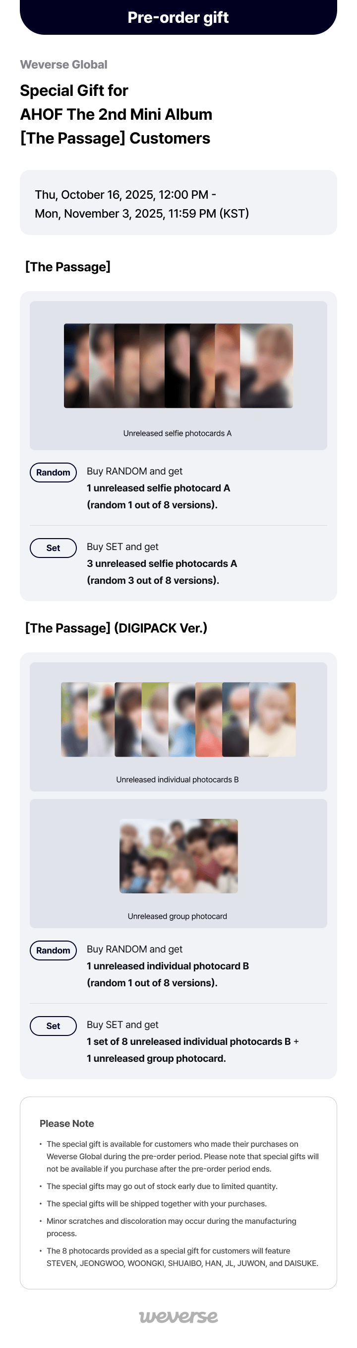 The 2nd Mini Album ‘The Passage’ (DIGIPACK Ver.) (Set) 0 detail