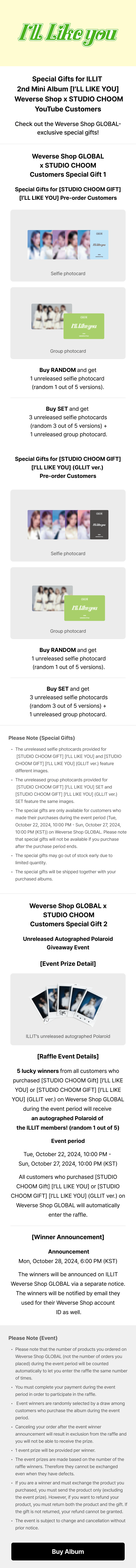 [STUDIO CHOOM GIFT] ILLIT 2nd Mini Album 'I'LL LIKE YOU' (Random) 1 detail