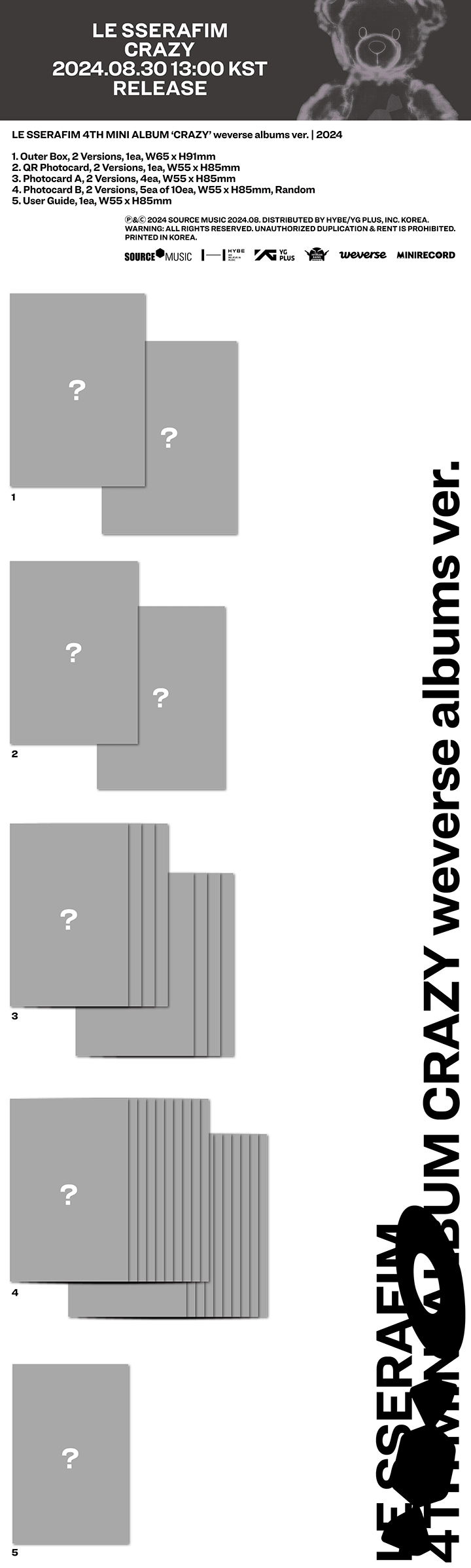 4th Mini Album 'CRAZY' (weverse albums ver.) Random 0 detail