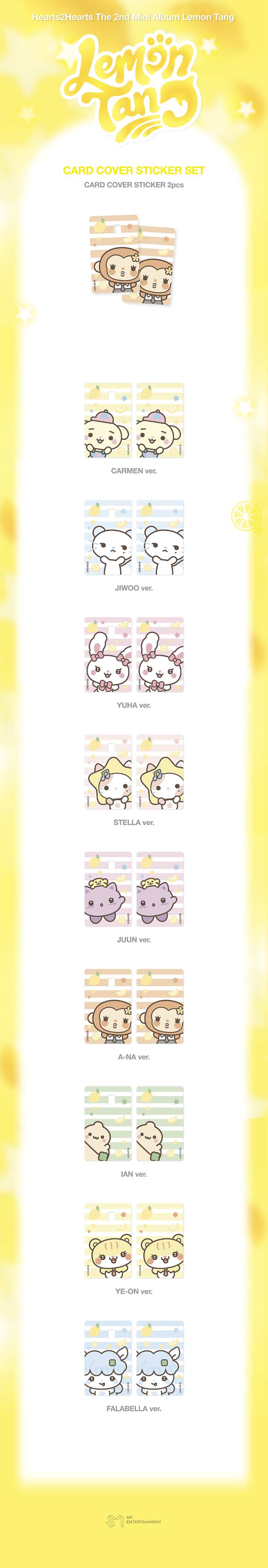 Hearts2Hearts Lemon Tang Card Cover Sticker Set