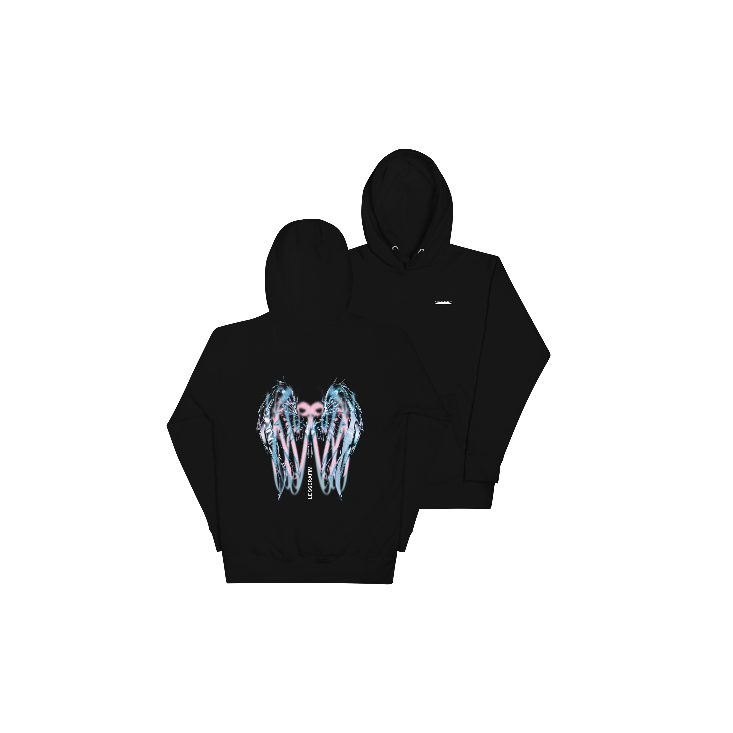 LE SSERAFIM | Chrome Wings Hoodie (Black)