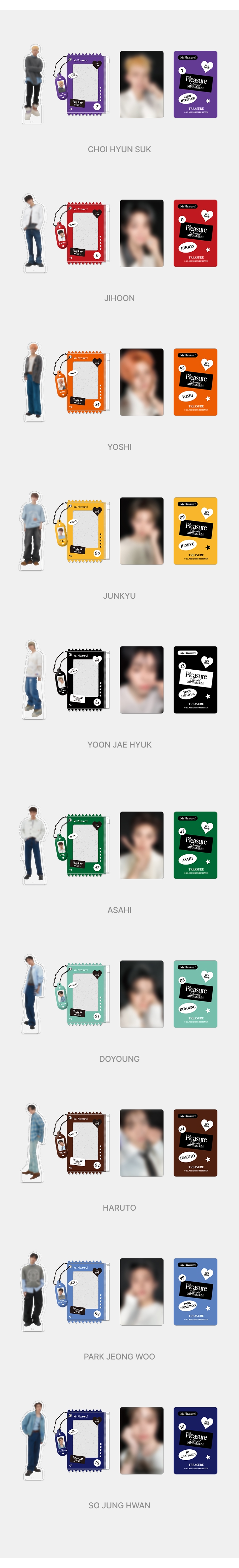 [PLEASURE] TREASURE MINI ACRYLIC STAND + PVC POUCH SET 1 detail
