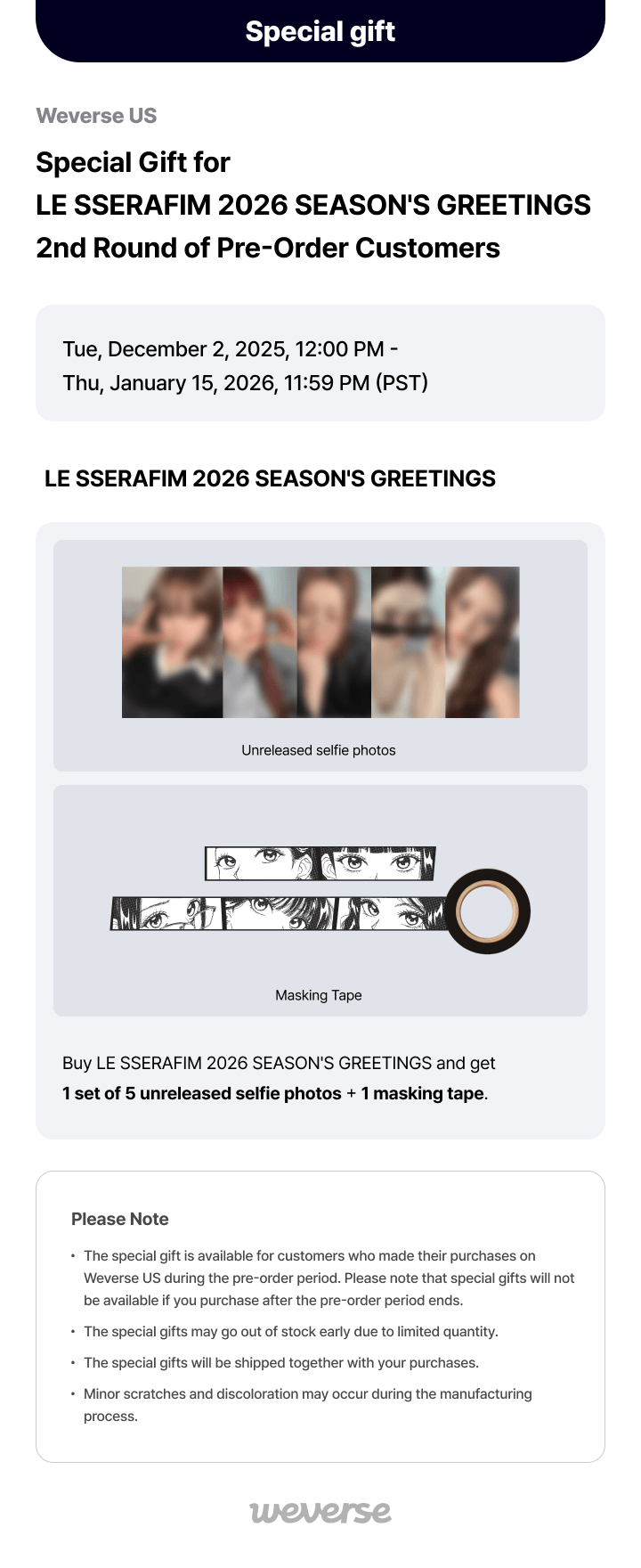 LE SSERAFIM 2026 SEASON’S GREETINGS 0 detail