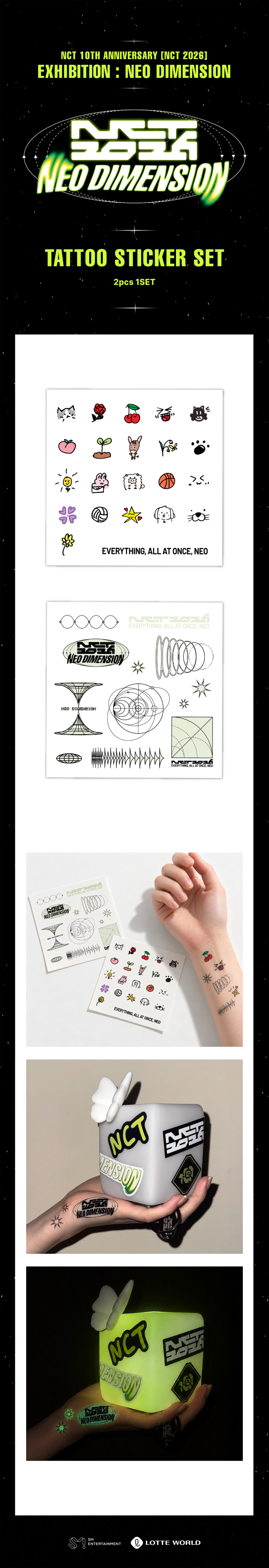NCT 127 NEO DIMENSION Tattoo Sticker Set