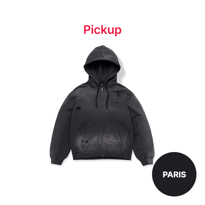 BTS 防弾少年団 FLEECE ZIP-UP HOODY BTS | ZIP-UP HOODIE (CHARCOAL)