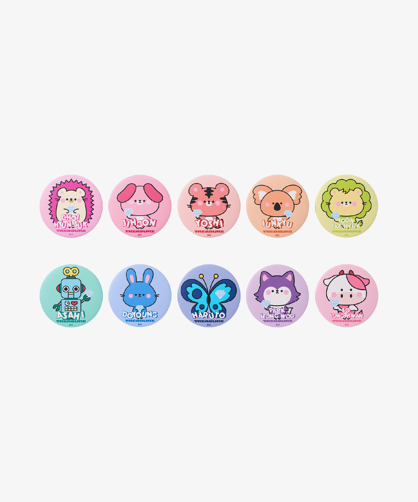 Treasure Wonderland 缶バッジ ヨシ 58個 Treasure Wonderland 缶バッジ ヨシ 58個 TREASURE ヨシ キャラクター