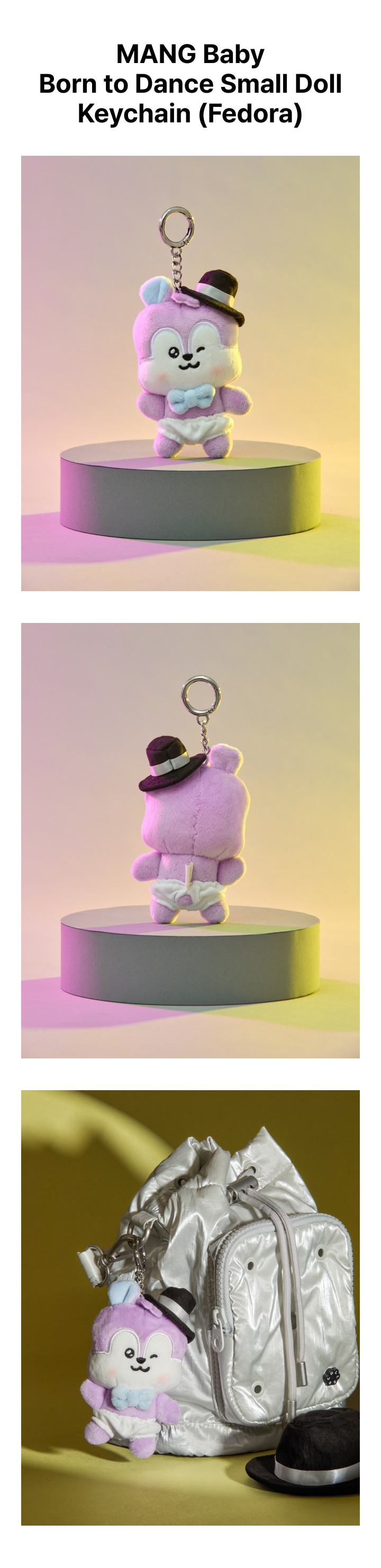 MANG Baby Born to Dance Small Doll Keychain (Fedora) 0 detail