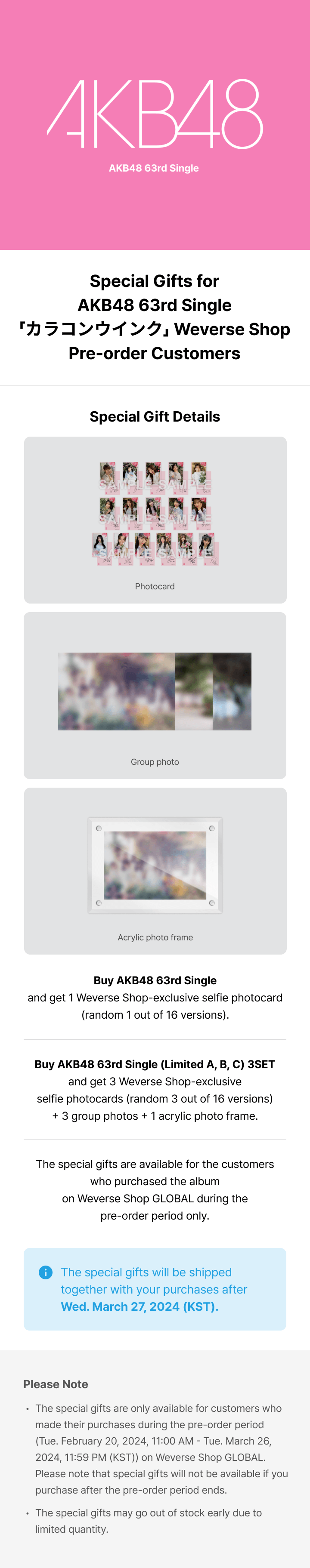 [Weverse LIVE] 63rd Single「カラコンウインク」 3 SET 4 detail