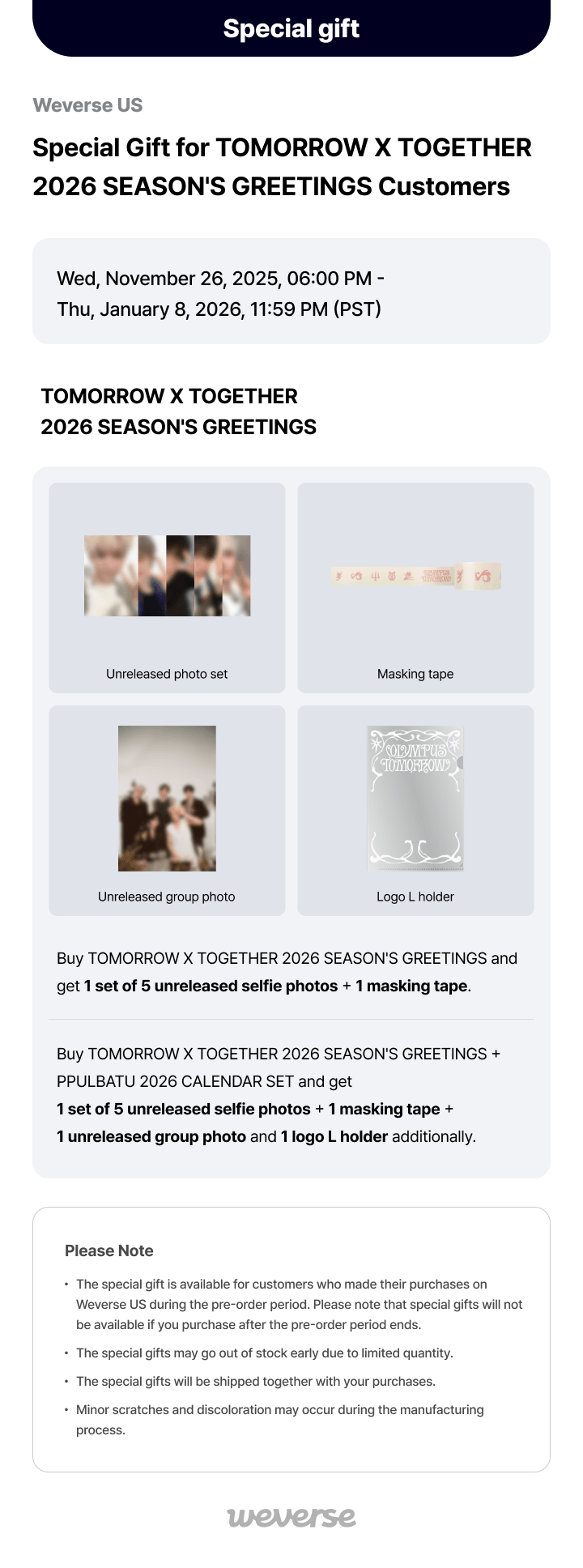 TOMORROW X TOGETHER 2026 SEASON’S GREETINGS 0 detail