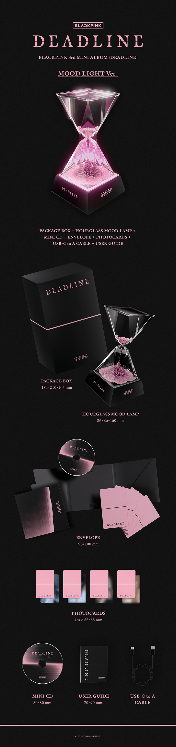 BLACKPINK 3rd MINI ALBUM [DEADLINE] MOOD LIGHT Ver. 1 detail