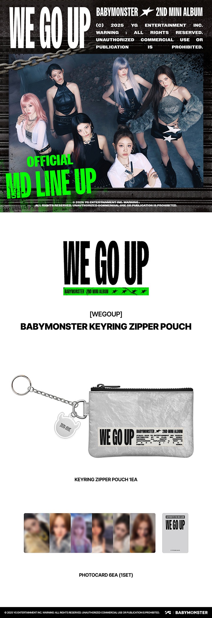 **BABYMONSTER [WEGOUP] - Keyring Zipper Pouch** — authentic K-POP merch sold by BYIT KPOP, fast worldwide shipping  - 100% authentic KPOP Goods by **BYIT KPOP** (Lightstick, Album, Keyring, Photo Card, MD, Figure etc KPOP Merch) - Worldwide shipping, Safe and Fast delivery guaranteed (официальный лайтстик, фанлайт, кей-поп мерч) — authentic K-POP goods (официальный мерч) sold by BYIT KPOP, worldwide shipping (доставка по всему миру)