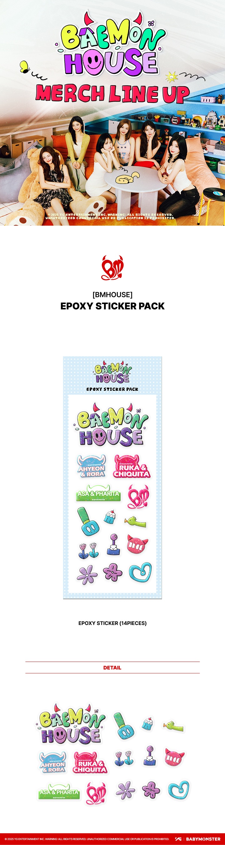[BMHOUSE] BABYMONSTER EPOXY STICKER PACK 0 detail