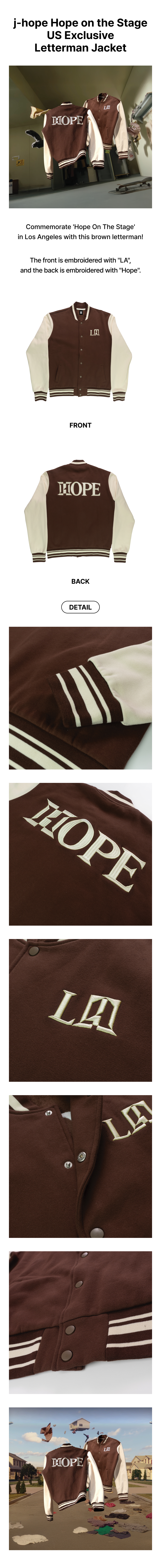 j-hope Hope on the Stage US Exclusive Letterman Jacket 1 detail